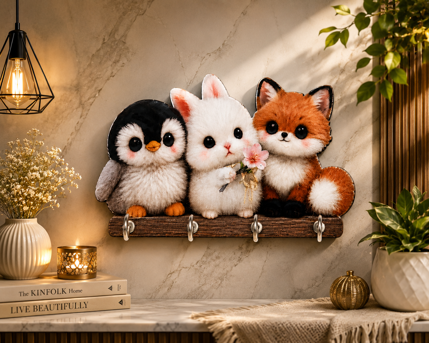 Charming Woodland Friends MDF Keyholder