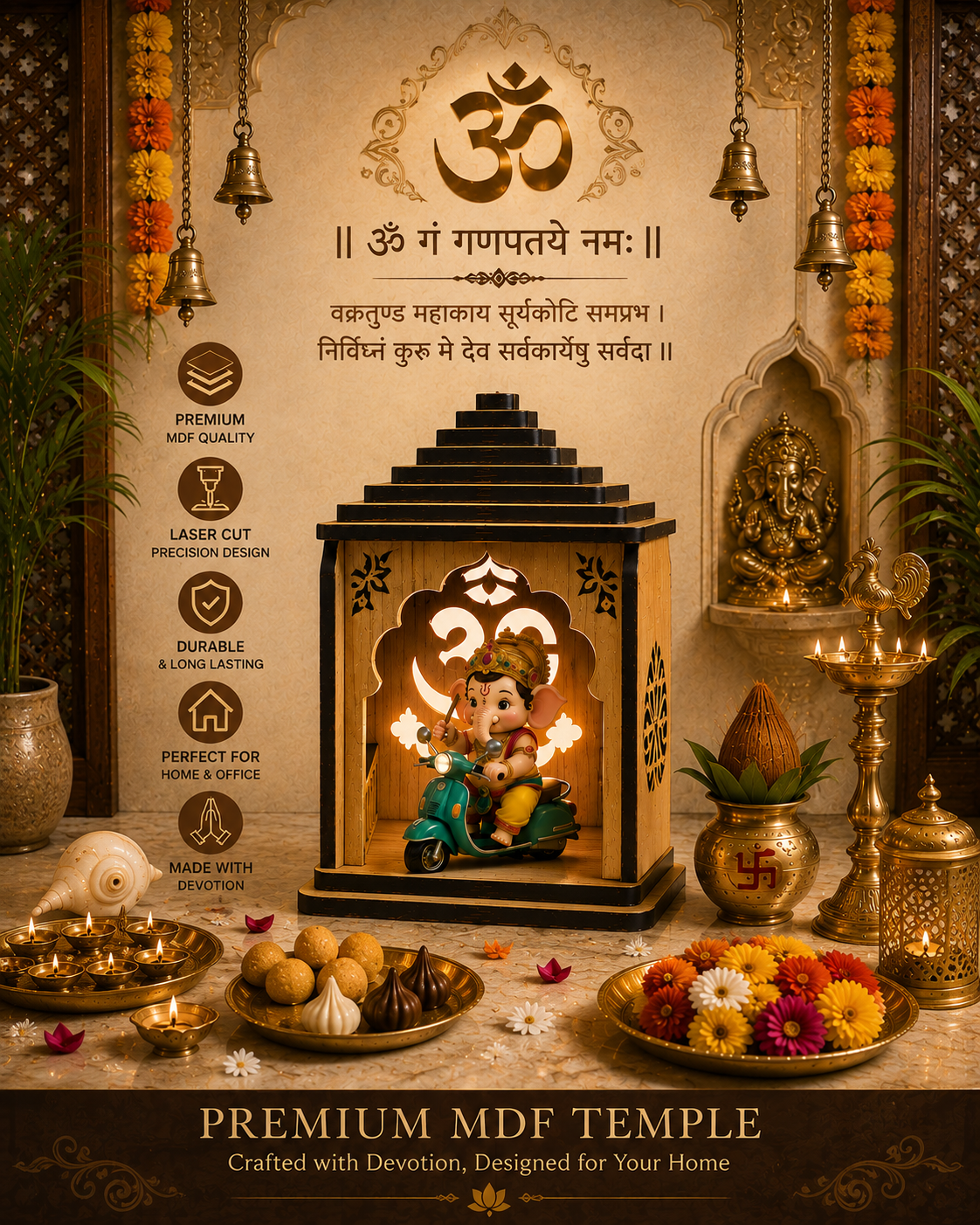 Ganesha Small Temple Wall Art