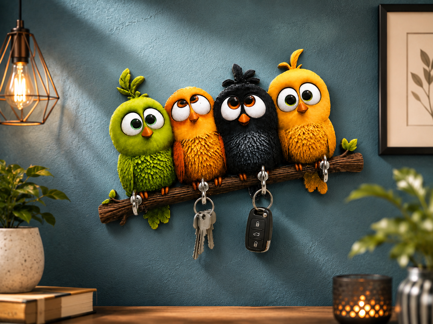 Whimsical Bird Keyholder